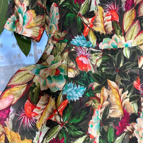 Farm Rio low back romper jungle flowers size M with beaded tassel ties! NWT! - Picture 4 of 12